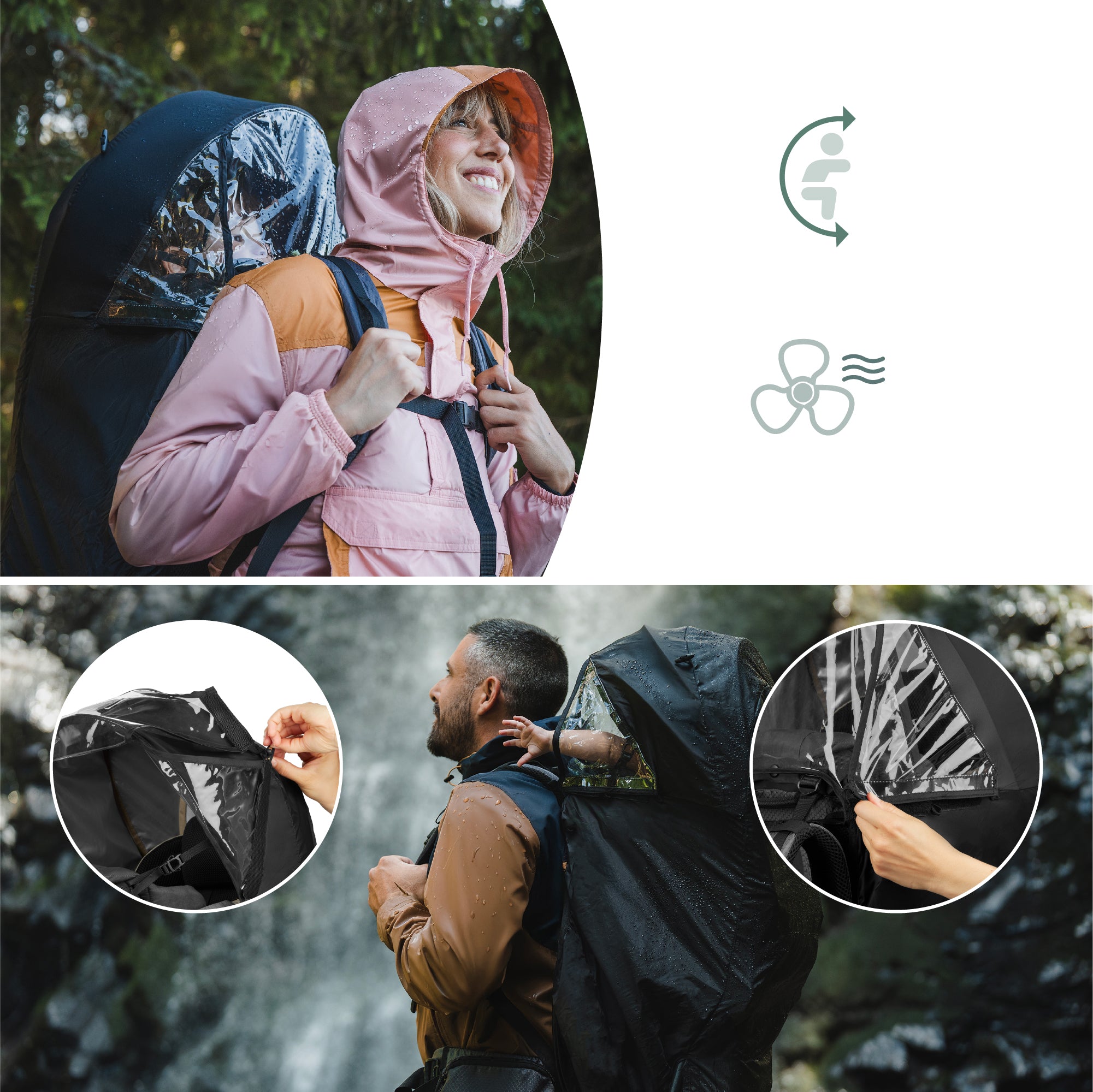 Housse de pluie porte-bébé Moov & Hike
