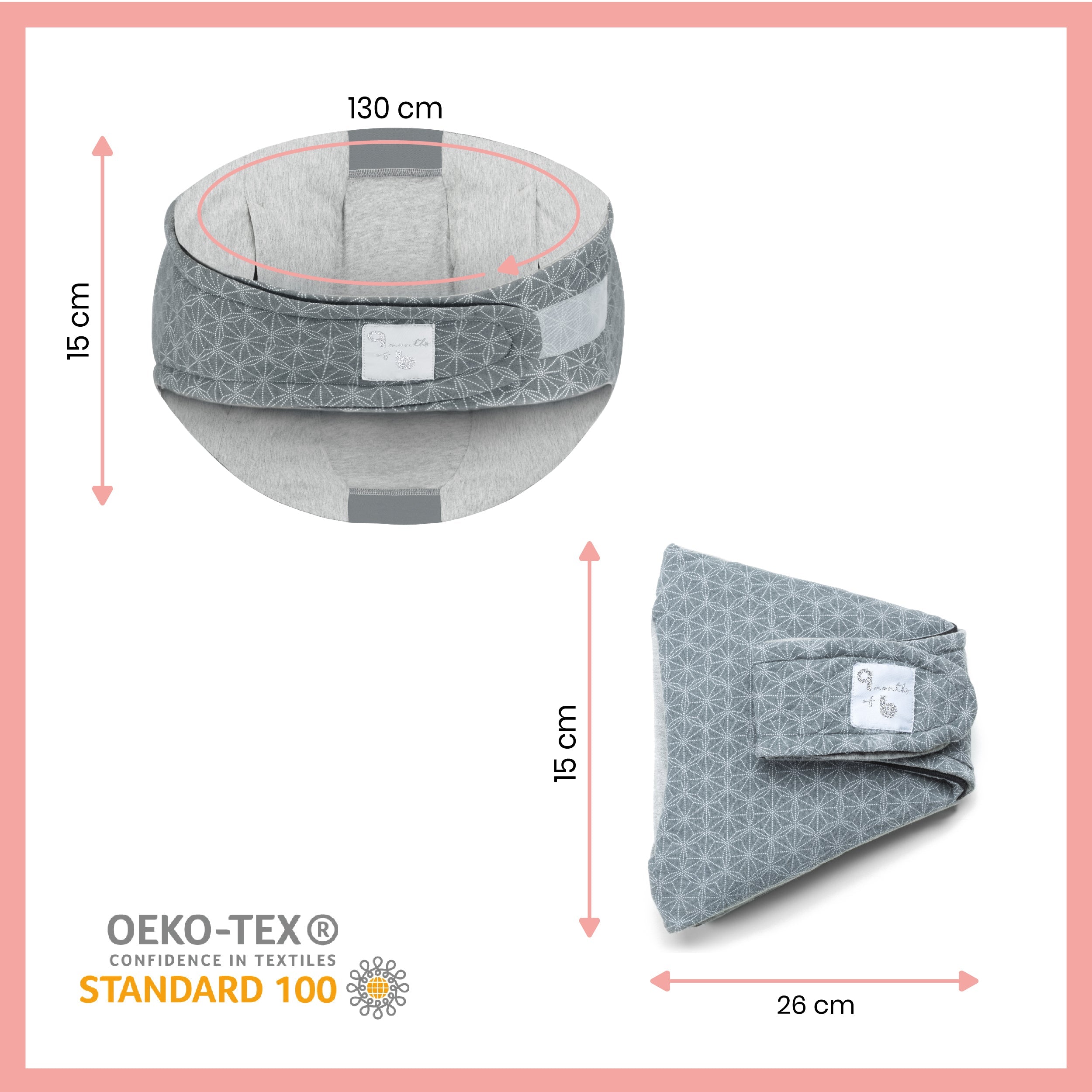 Pack Dream Belt Smokey + coussin d'allaitement Mum & b
