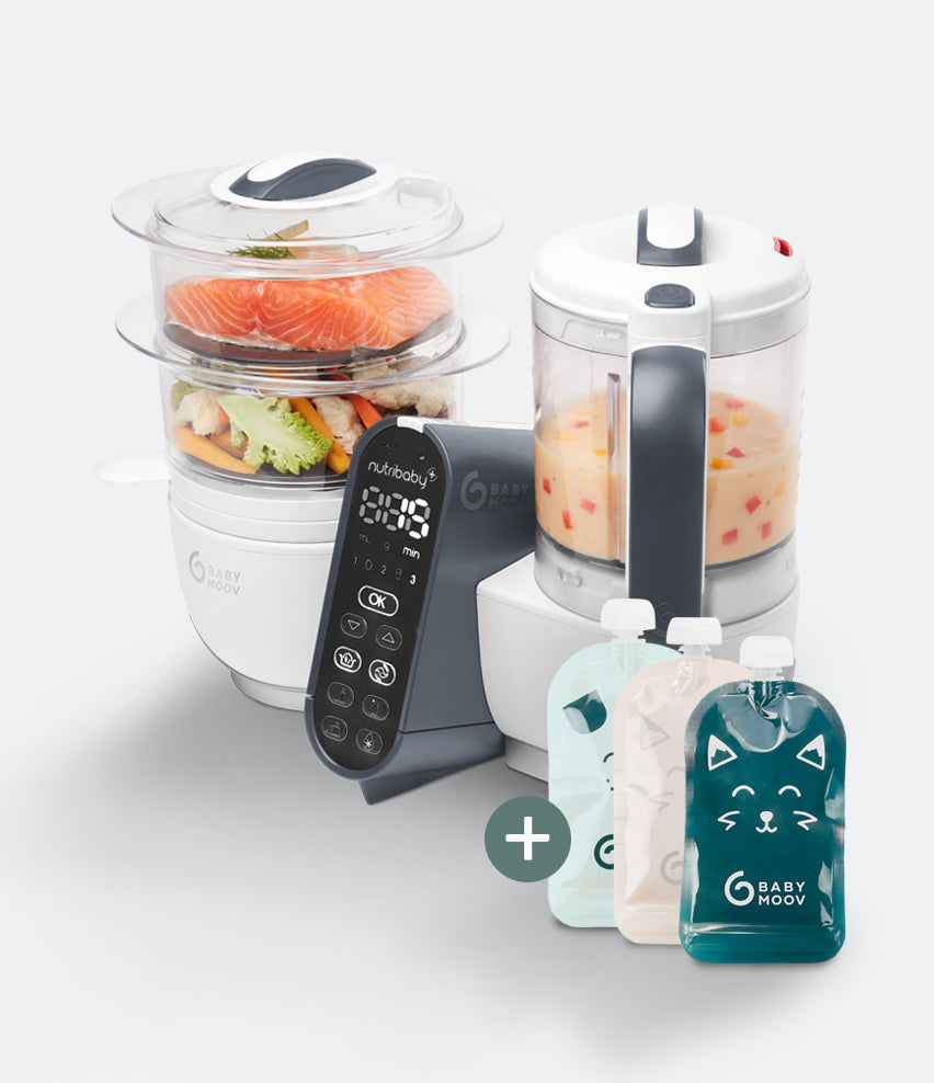 Pack Nutribaby(+) white & Gourdes Réutilisables ISY Pouches