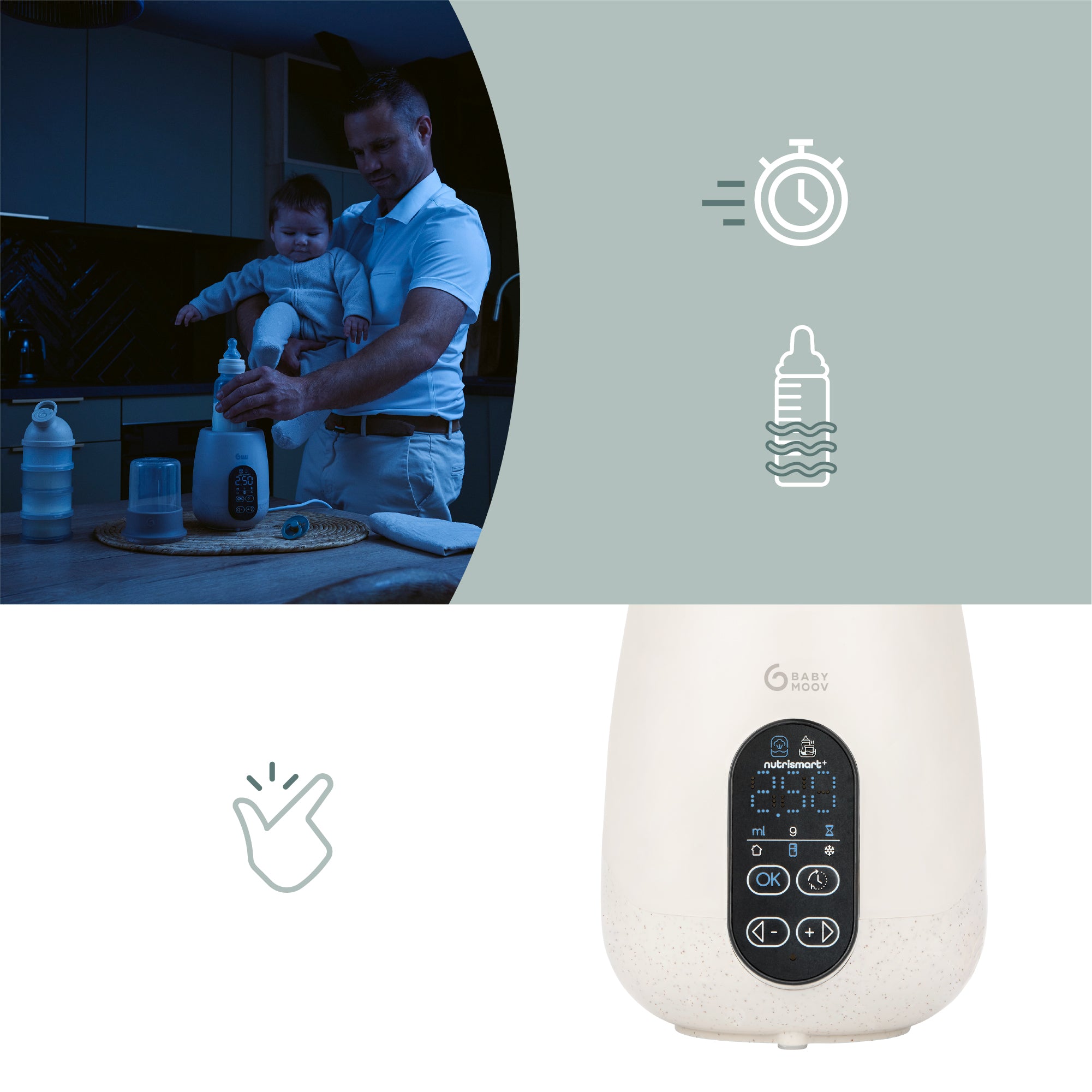 Chauffe-biberon et stérilisateur NutriSmart+ - Babymoov
