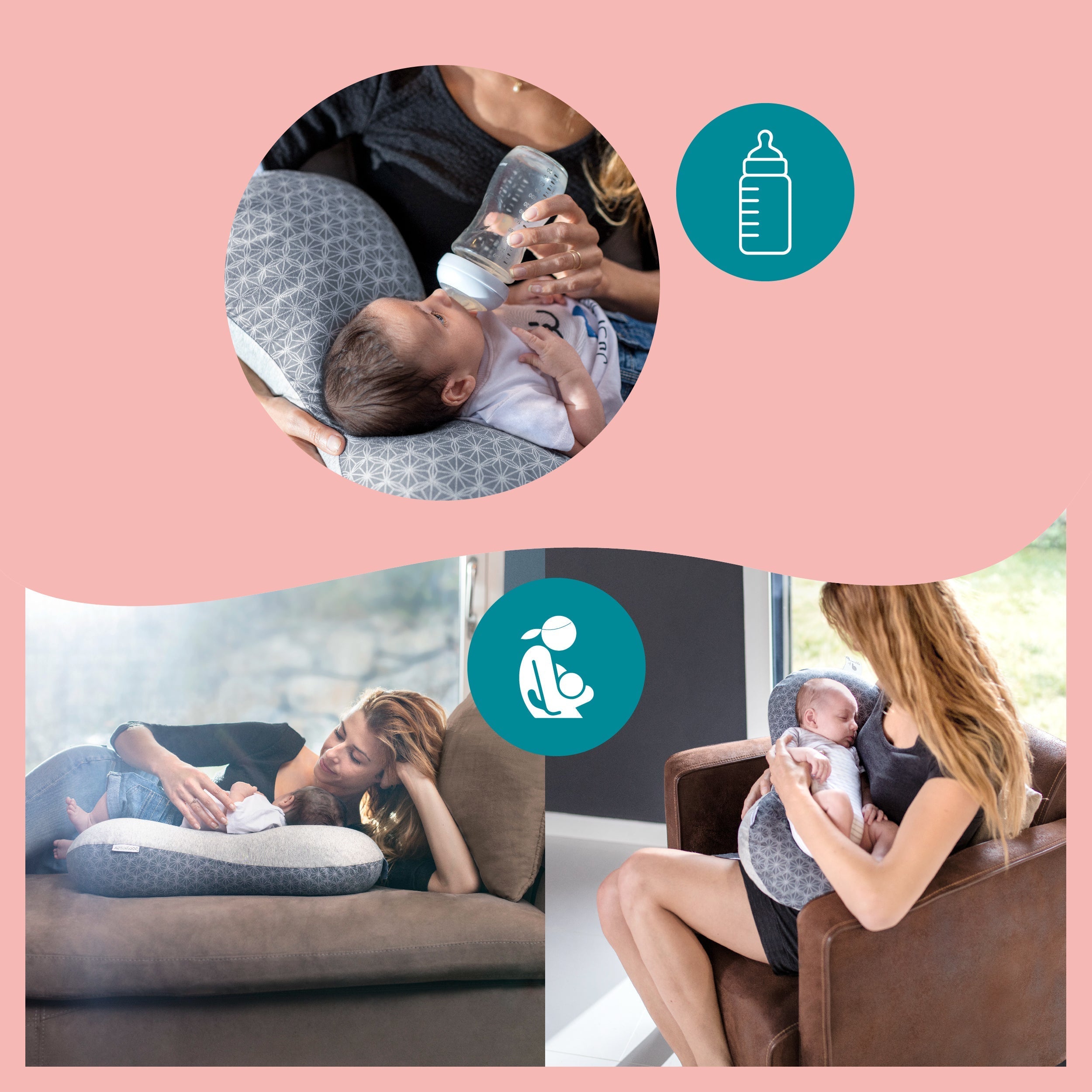 Pack Dream Belt Smokey + coussin d'allaitement Mum & b