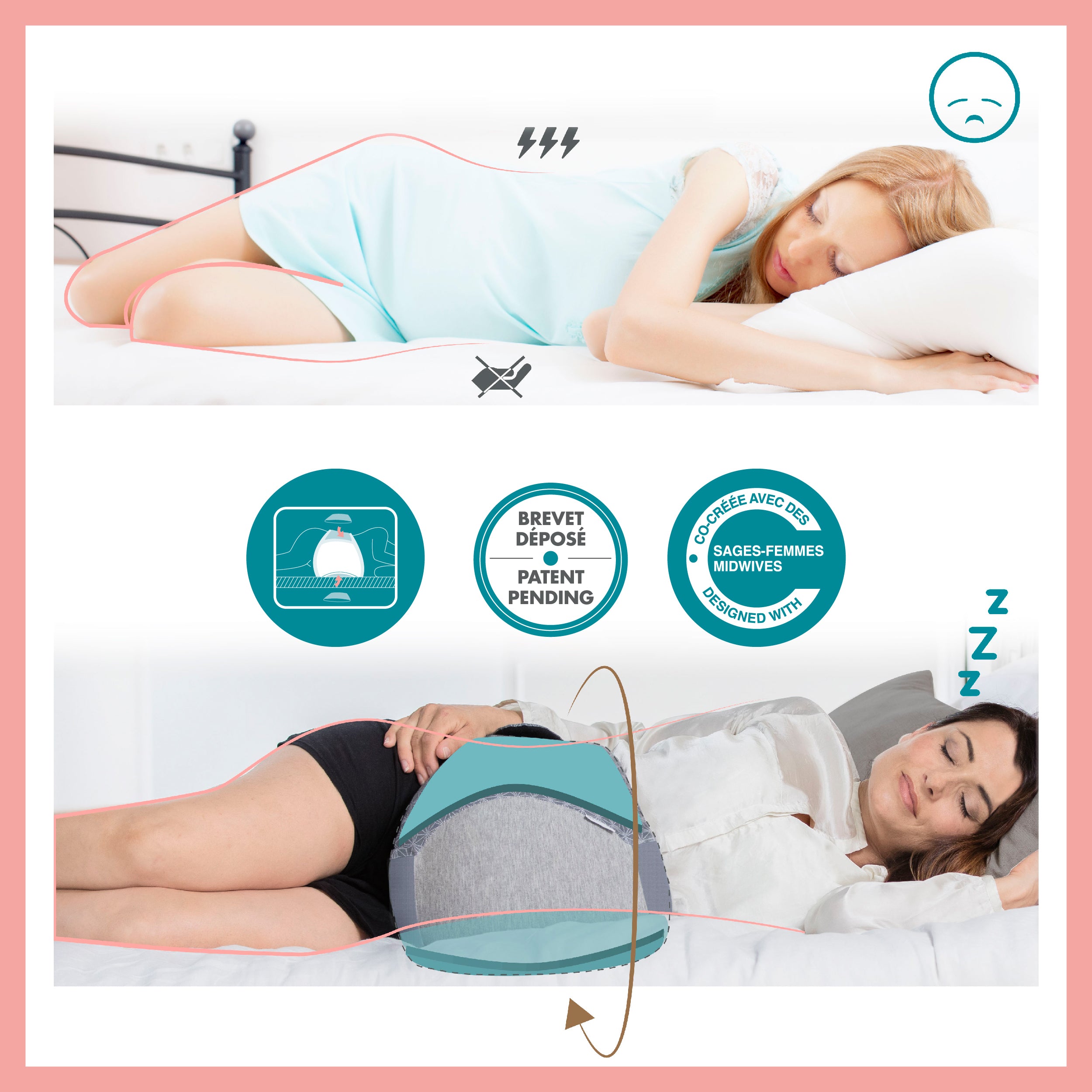Pack Dream Belt Smokey + coussin d'allaitement Mum & b