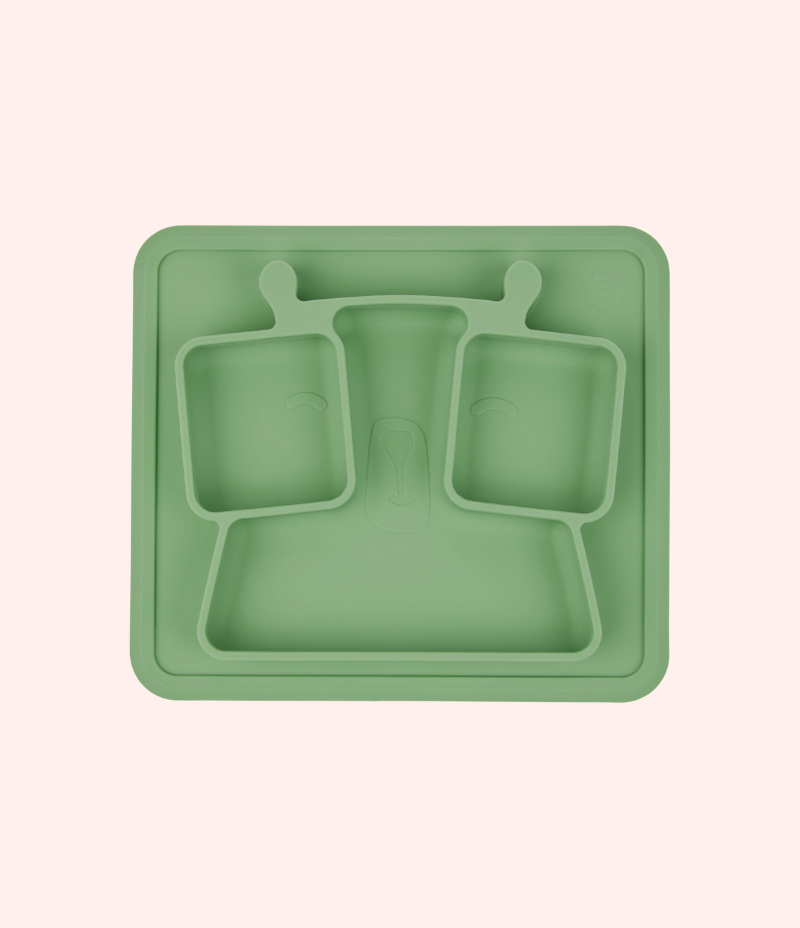 Assiette à compartiments antidérapante en silicone